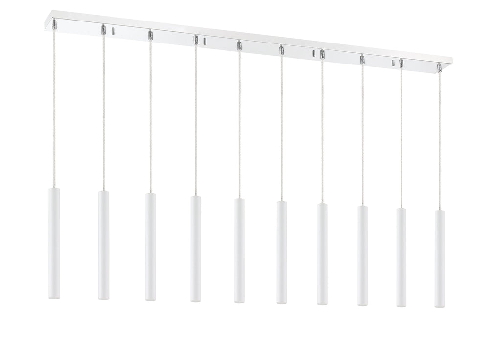 Linear Chandelier Z-Lite 917MP12-WH-LED-10LCH Chrome Forest 10 Light Linear Chandelier Z-Lite