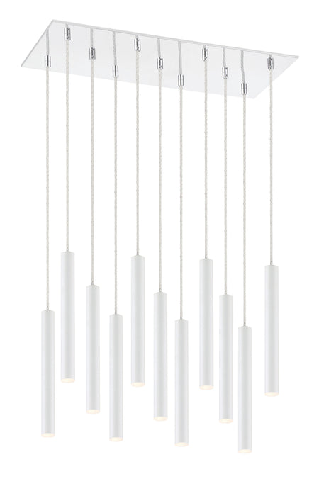 Chandelier Z-Lite 917MP12-WH-LED-11LCH Chrome Forest 11 Light Chandelier Z-Lite
