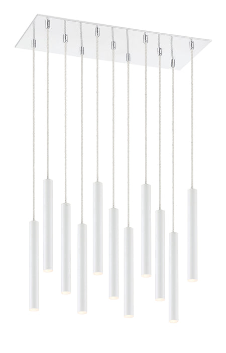 Chandelier Z-Lite 917MP12-WH-LED-11LCH Chrome Forest 11 Light Chandelier Z-Lite