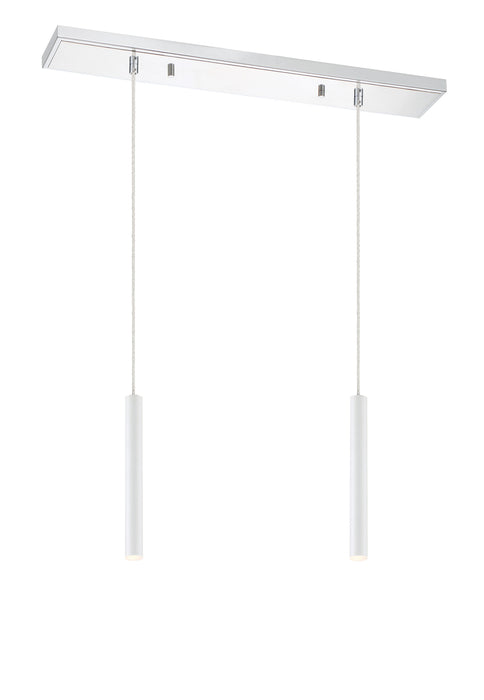 Linear Chandelier Z-Lite 917MP12-WH-LED-2LCH Chrome Forest 2 Light Linear Chandelier Z-Lite