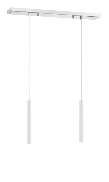 Linear Chandelier Z-Lite 917MP12-WH-LED-2LCH Chrome Forest 2 Light Linear Chandelier Z-Lite
