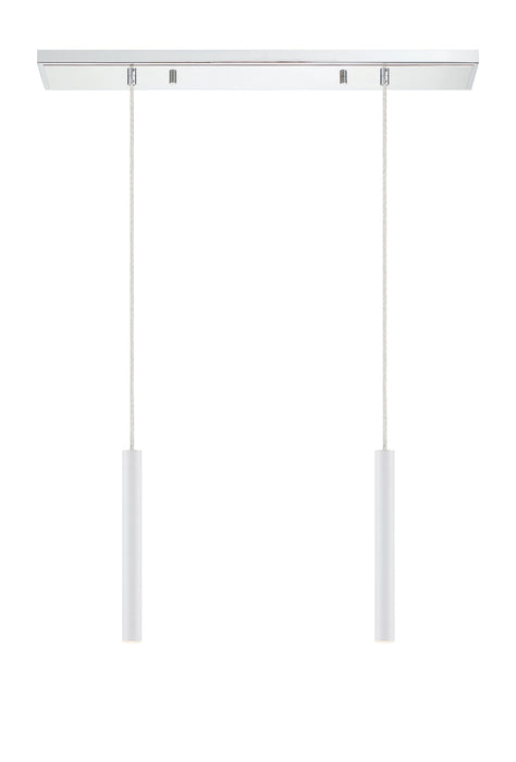 Linear Chandelier Z-Lite 917MP12-WH-LED-2LCH Chrome Forest 2 Light Linear Chandelier Z-Lite