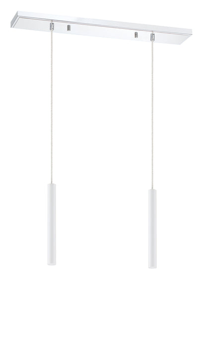 Linear Chandelier Z-Lite 917MP12-WH-LED-2LCH Chrome Forest 2 Light Linear Chandelier Z-Lite