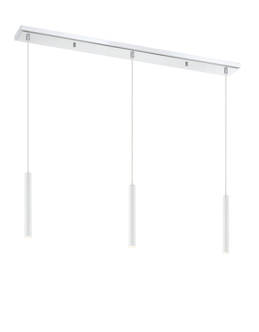 Linear Chandelier Z-Lite 917MP12-WH-LED-3LCH Chrome Forest 3 Light Linear Chandelier Z-Lite