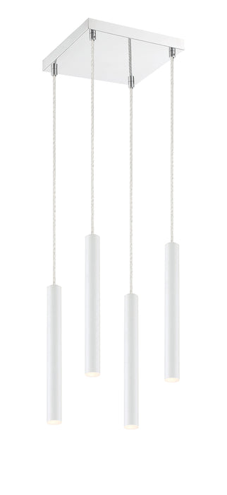Chandelier Z-Lite 917MP12-WH-LED-4SCH Chrome Forest 4 Light Chandelier Z-Lite