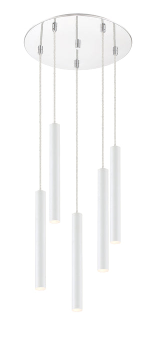 Chandelier Z-Lite 917MP12-WH-LED-5RCH Chrome Forest 5 Light Chandelier Z-Lite