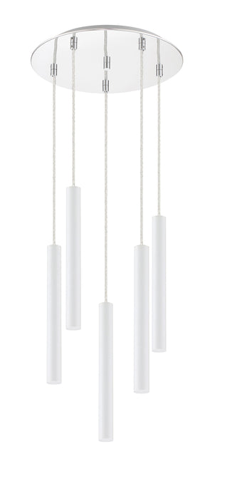 Chandelier Z-Lite 917MP12-WH-LED-5RCH Chrome Forest 5 Light Chandelier Z-Lite