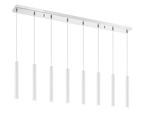 Linear Chandelier Z-Lite 917MP12-WH-LED-8LCH Chrome Forest 8 Light Linear Chandelier Z-Lite