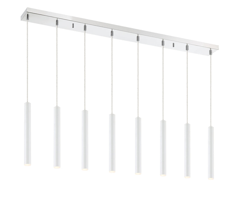 Linear Chandelier Z-Lite 917MP12-WH-LED-8LCH Chrome Forest 8 Light Linear Chandelier Z-Lite