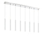 Linear Chandelier Z-Lite 917MP12-WH-LED-8LCH Chrome Forest 8 Light Linear Chandelier Z-Lite