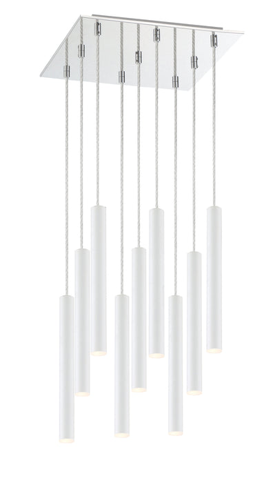 Chandelier Z-Lite 917MP12-WH-LED-9SCH Chrome Forest 9 Light Chandelier Z-Lite