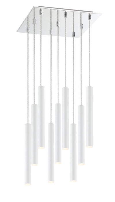 Chandelier Z-Lite 917MP12-WH-LED-9SCH Chrome Forest 9 Light Chandelier Z-Lite