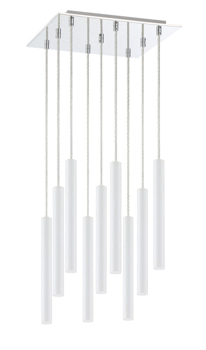 Chandelier Z-Lite 917MP12-WH-LED-9SCH Chrome Forest 9 Light Chandelier Z-Lite