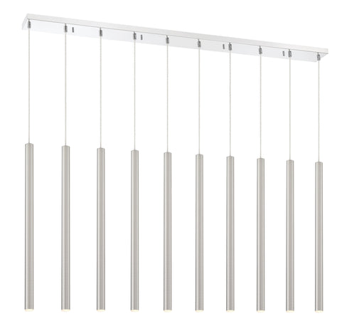 Linear Chandelier Z-Lite 917MP24-BN-LED-10LCH Chrome Forest 10 Light Linear Chandelier Z-Lite