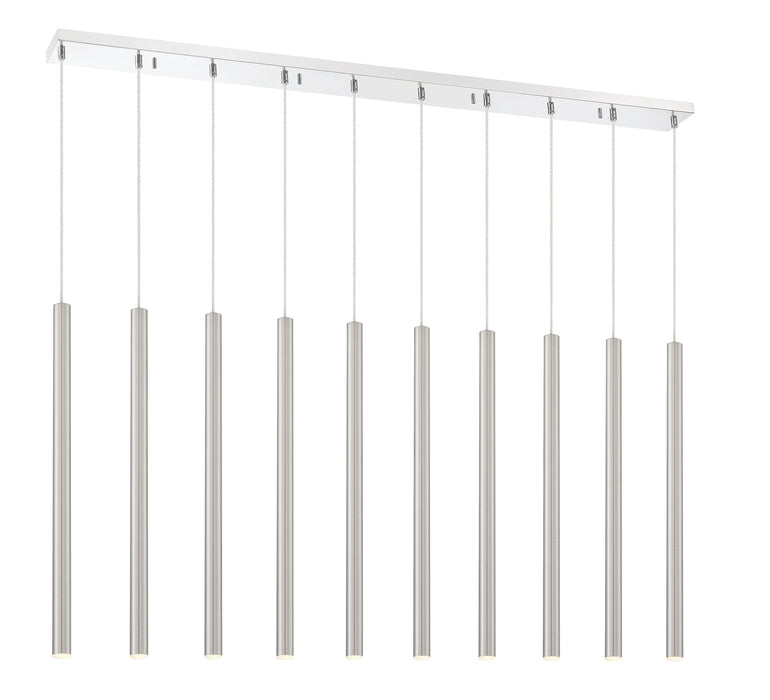 Linear Chandelier Z-Lite 917MP24-BN-LED-10LCH Chrome Forest 10 Light Linear Chandelier Z-Lite