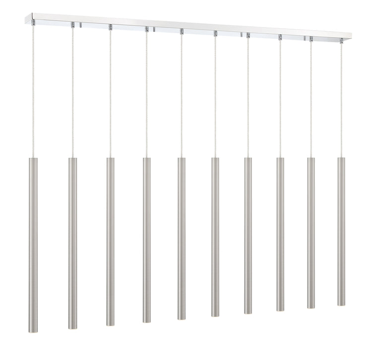 Linear Chandelier Z-Lite 917MP24-BN-LED-10LCH Chrome Forest 10 Light Linear Chandelier Z-Lite