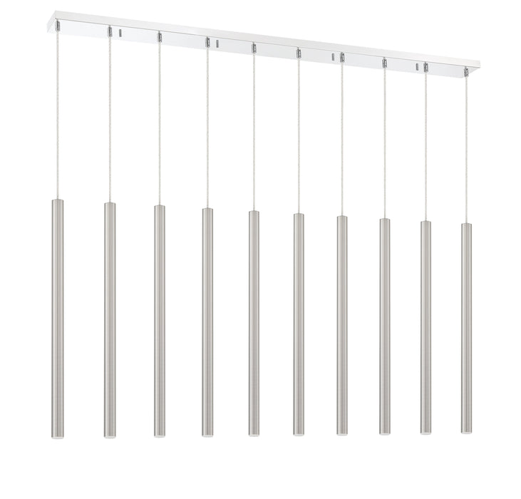 Linear Chandelier Z-Lite 917MP24-BN-LED-10LCH Chrome Forest 10 Light Linear Chandelier Z-Lite