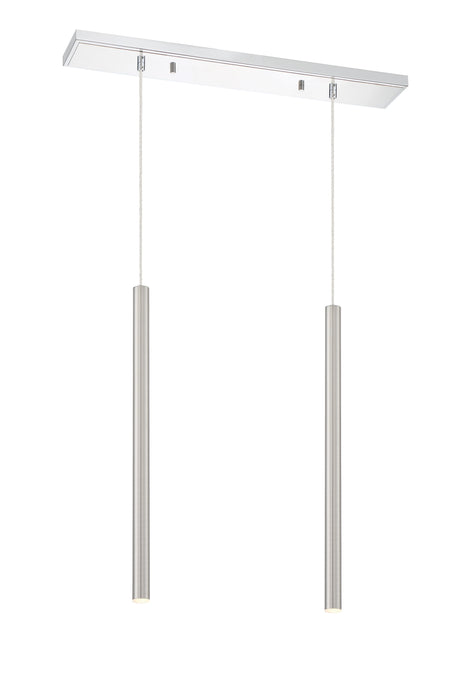 Linear Chandelier Z-Lite 917MP24-BN-LED-2LCH Chrome Forest 2 Light Linear Chandelier Z-Lite