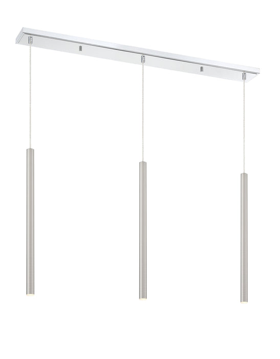 Linear Chandelier Z-Lite 917MP24-BN-LED-3LCH Chrome Forest 3 Light Linear Chandelier Z-Lite