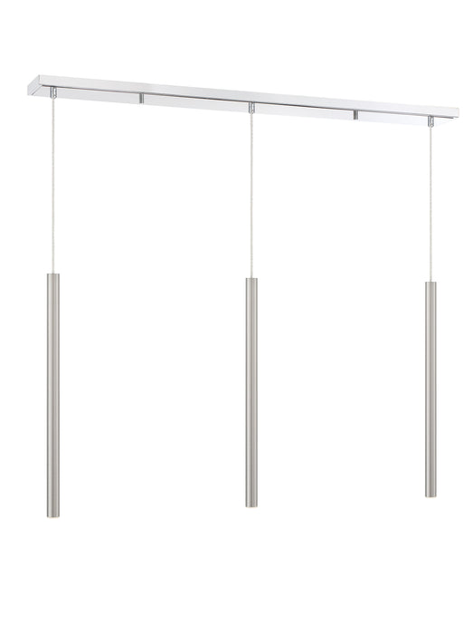 Linear Chandelier Z-Lite 917MP24-BN-LED-3LCH Chrome Forest 3 Light Linear Chandelier Z-Lite
