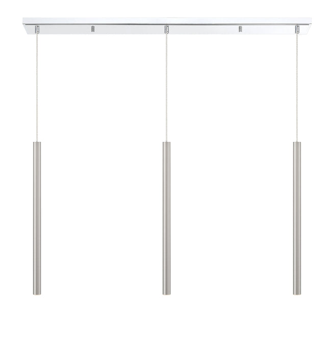 Linear Chandelier Z-Lite 917MP24-BN-LED-3LCH Chrome Forest 3 Light Linear Chandelier Z-Lite