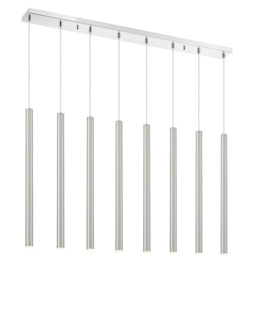 Linear Chandelier Z-Lite 917MP24-BN-LED-8LCH Chrome Forest 8 Light Linear Chandelier Z-Lite