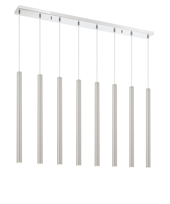 Linear Chandelier Z-Lite 917MP24-BN-LED-8LCH Chrome Forest 8 Light Linear Chandelier Z-Lite