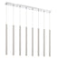 Linear Chandelier Z-Lite 917MP24-BN-LED-8LCH Chrome Forest 8 Light Linear Chandelier Z-Lite