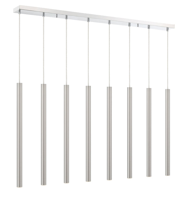 Linear Chandelier Z-Lite 917MP24-BN-LED-8LCH Chrome Forest 8 Light Linear Chandelier Z-Lite