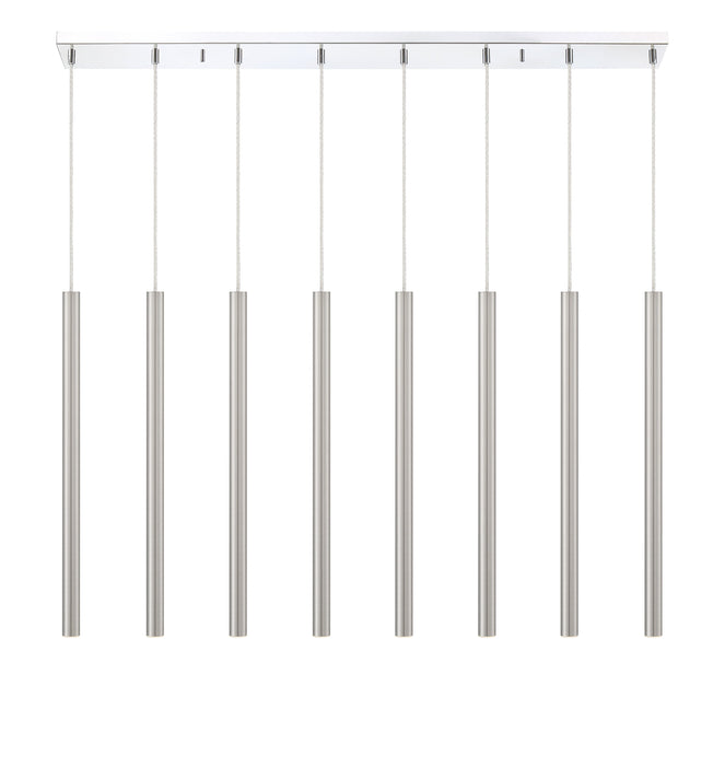 Linear Chandelier Z-Lite 917MP24-BN-LED-8LCH Chrome Forest 8 Light Linear Chandelier Z-Lite