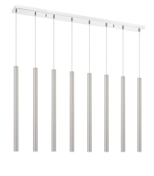 Linear Chandelier Z-Lite 917MP24-BN-LED-8LCH Chrome Forest 8 Light Linear Chandelier Z-Lite