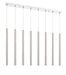 Linear Chandelier Z-Lite 917MP24-BN-LED-8LCH Chrome Forest 8 Light Linear Chandelier Z-Lite