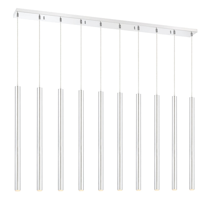 Linear Chandelier Z-Lite 917MP24-CH-LED-10LCH Chrome Forest 10 Light Linear Chandelier Z-Lite