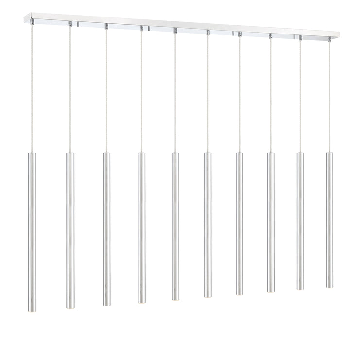 Linear Chandelier Z-Lite 917MP24-CH-LED-10LCH Chrome Forest 10 Light Linear Chandelier Z-Lite