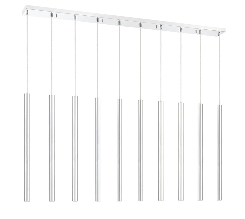 Linear Chandelier Z-Lite 917MP24-CH-LED-10LCH Chrome Forest 10 Light Linear Chandelier Z-Lite