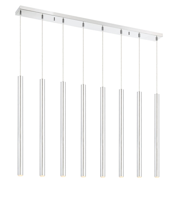 Linear Chandelier Z-Lite 917MP24-CH-LED-8LCH Chrome Forest 8 Light Linear Chandelier Z-Lite