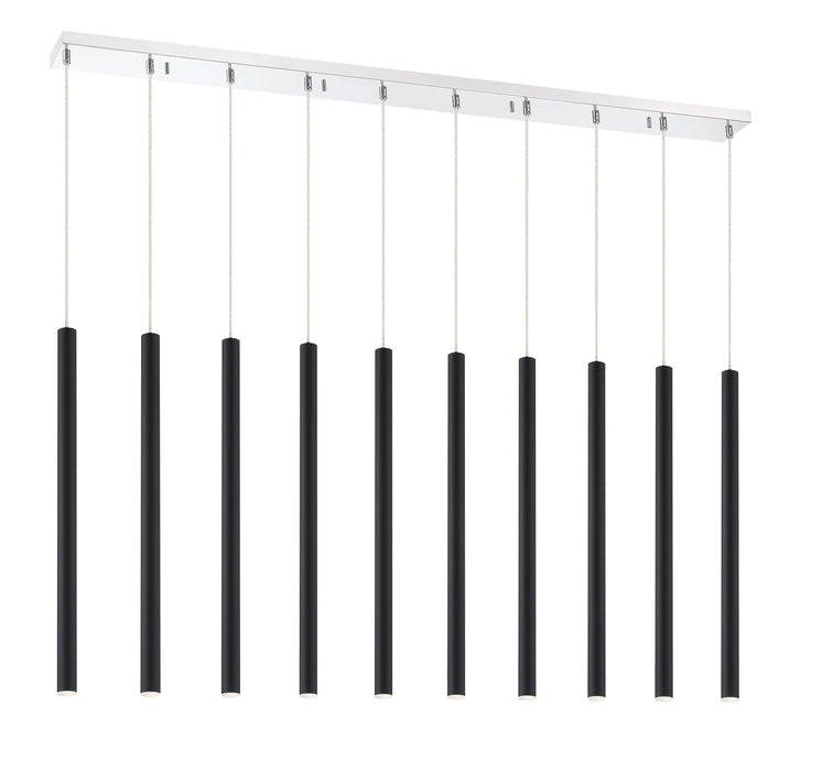 Linear Chandelier Z-Lite 917MP24-MB-LED-10LCH Chrome Forest 10 Light Linear Chandelier Z-Lite