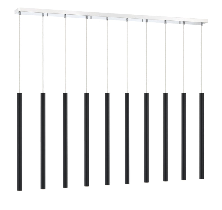 Linear Chandelier Z-Lite 917MP24-MB-LED-10LCH Chrome Forest 10 Light Linear Chandelier Z-Lite