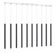 Linear Chandelier Z-Lite 917MP24-MB-LED-10LCH Chrome Forest 10 Light Linear Chandelier Z-Lite