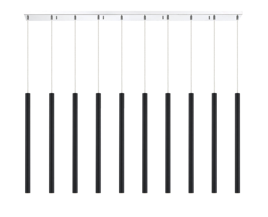Linear Chandelier Z-Lite 917MP24-MB-LED-10LCH Chrome Forest 10 Light Linear Chandelier Z-Lite