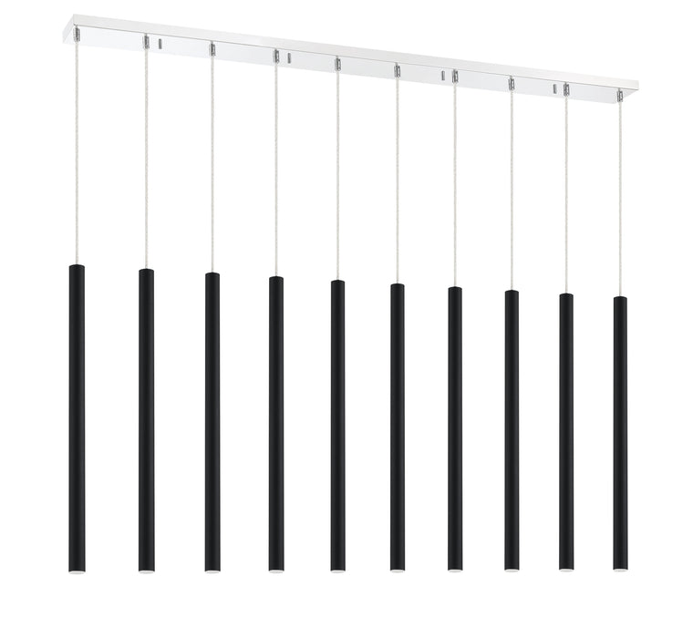 Linear Chandelier Z-Lite 917MP24-MB-LED-10LCH Chrome Forest 10 Light Linear Chandelier Z-Lite