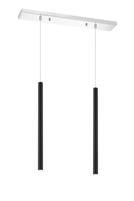Linear Chandelier Z-Lite 917MP24-MB-LED-2LCH Chrome Forest 2 Light Linear Chandelier Z-Lite