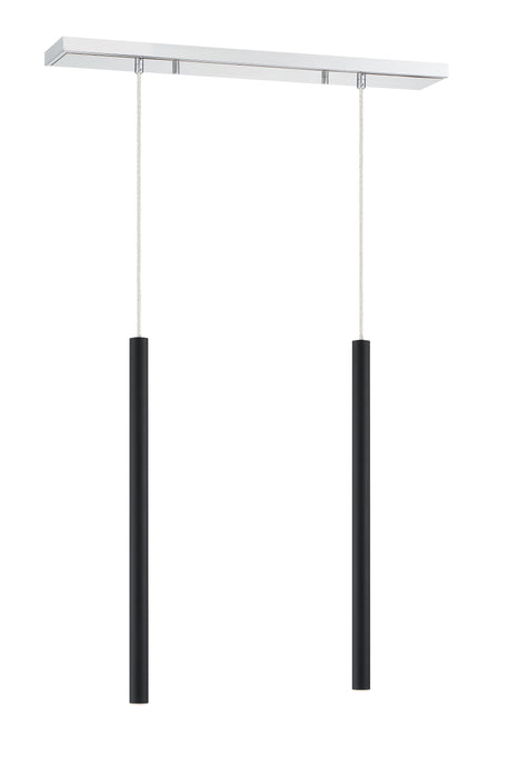 Linear Chandelier Z-Lite 917MP24-MB-LED-2LCH Chrome Forest 2 Light Linear Chandelier Z-Lite