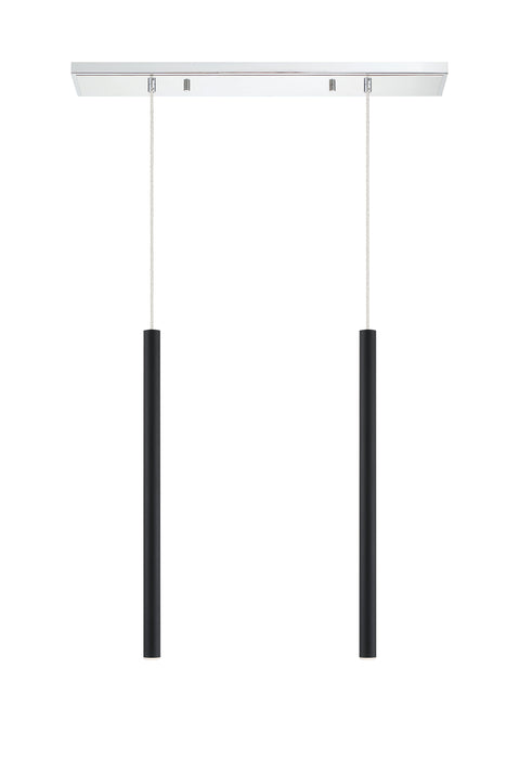 Linear Chandelier Z-Lite 917MP24-MB-LED-2LCH Chrome Forest 2 Light Linear Chandelier Z-Lite