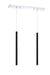 Linear Chandelier Z-Lite 917MP24-MB-LED-2LCH Chrome Forest 2 Light Linear Chandelier Z-Lite