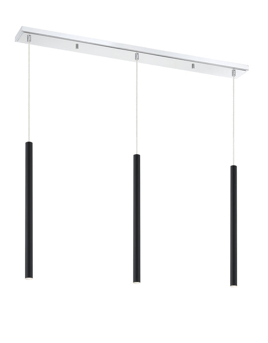 Linear Chandelier Z-Lite 917MP24-MB-LED-3LCH Chrome Forest 3 Light Linear Chandelier Z-Lite