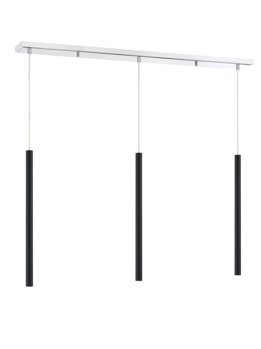 Linear Chandelier Z-Lite 917MP24-MB-LED-3LCH Chrome Forest 3 Light Linear Chandelier Z-Lite