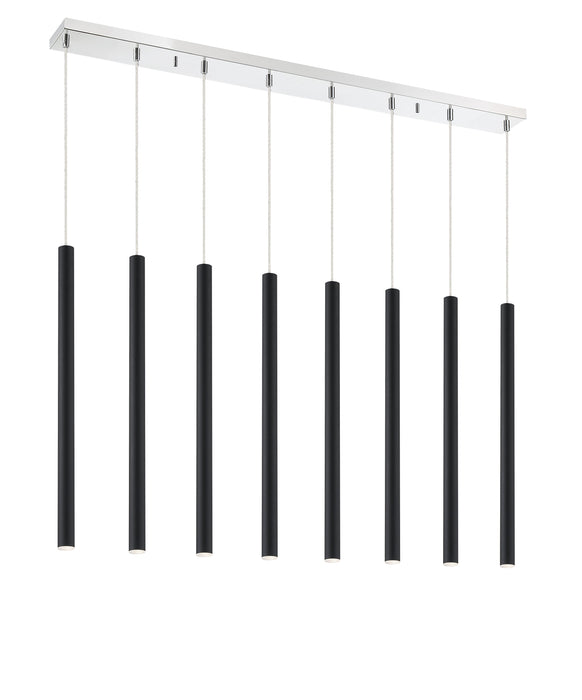 Linear Chandelier Z-Lite 917MP24-MB-LED-8LCH Chrome Forest 8 Light Linear Chandelier Z-Lite