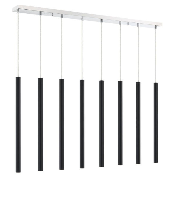 Linear Chandelier Z-Lite 917MP24-MB-LED-8LCH Chrome Forest 8 Light Linear Chandelier Z-Lite