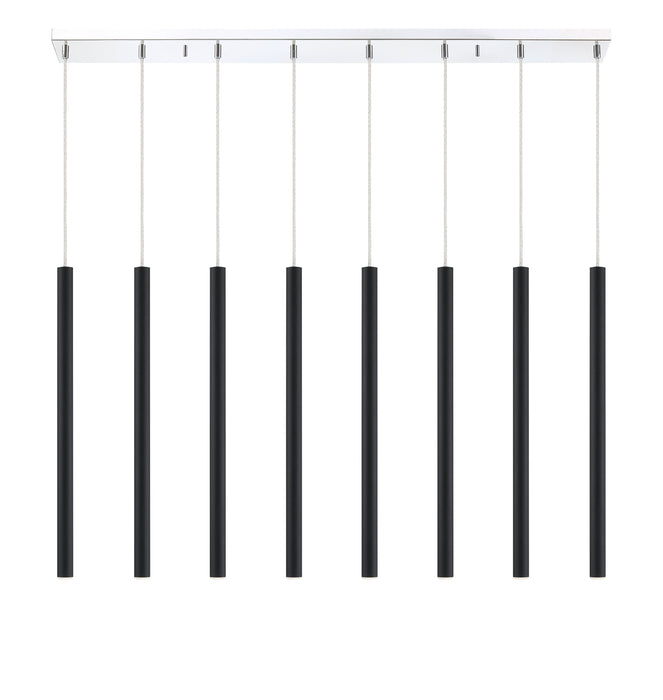 Linear Chandelier Z-Lite 917MP24-MB-LED-8LCH Chrome Forest 8 Light Linear Chandelier Z-Lite